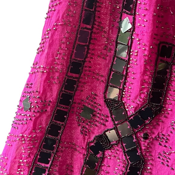 Free People fuschia purple speak easy tunic dress fully beaded - Picture 10 of 16